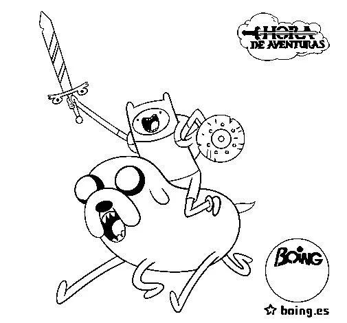 Dibujo de Jake y Finn al ataque para Colorear - Dibujos.net Dibujo de Jake y Finn al ataque para Colorear - Dibujos.net
