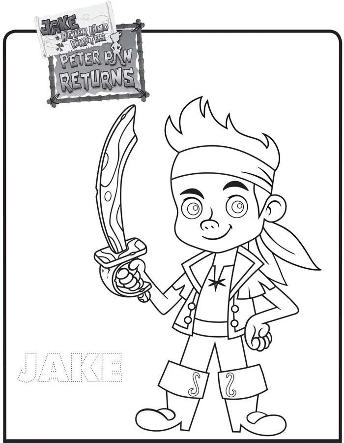 Dibujo de Jake y los Piratas de Nunca Jamás para colorear Dibujo de Jake y los Piratas de Nunca Jamás para colorear