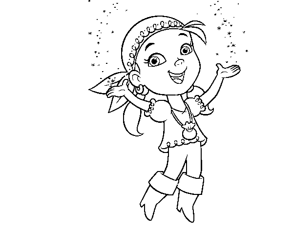 Dibujo de Jake y los piratas de nunca jamás - Izzy para Colorear ... Dibujo de Jake y los piratas de nunca jamás - Izzy para Colorear ...