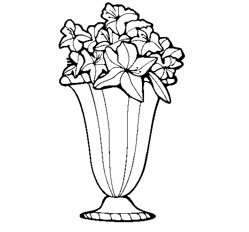 Dibujo de Jarrón de flores 2a para Colorear - Dibujos.net Dibujo de Jarrón de flores 2a para Colorear - Dibujos.net