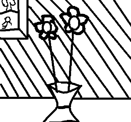 Dibujo de Jarrón de flores 2 para Colorear - Dibujos.net