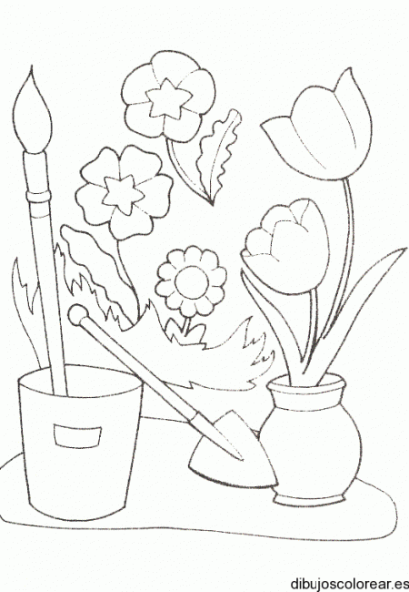 Dibujo de jarrones con flores | Dibujos para Colorear Dibujo de jarrones con flores | Dibujos para Colorear