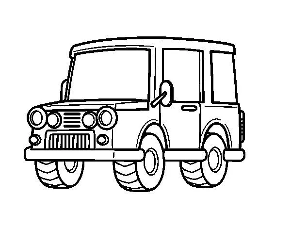 Dibujo de Jeep todoterreno para Colorear - Dibujos.net Dibujo de Jeep todoterreno para Colorear - Dibujos.net