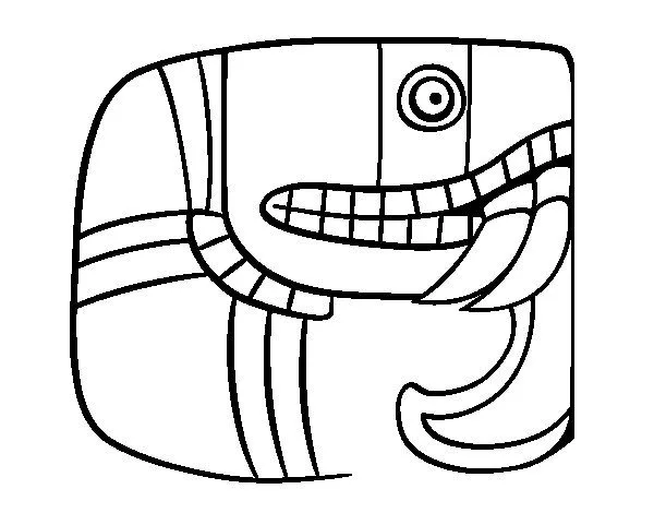 Dibujo de Jeroglífico maya para Colorear - Dibujos.net Dibujo de Jeroglífico maya para Colorear - Dibujos.net