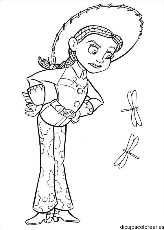 Dibujo de Jessie la vaquerita con luciérnagas | Dibujos para Colorear Dibujo de Jessie la vaquerita con luciérnagas | Dibujos para Colorear