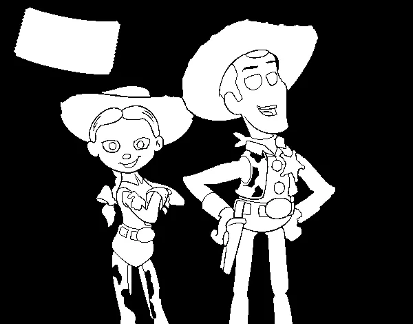 Dibujo de Jessie y Woody para Colorear - Dibujos.net Dibujo de Jessie y Woody para Colorear - Dibujos.net