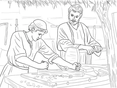 Dibujo de Jesucristo el hijo de un carpintero para colorear ... Dibujo de Jesucristo el hijo de un carpintero para colorear ...