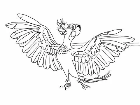 Dibujo de Jewel Con Las Alas Abiertas para colorear | Dibujos para ... Dibujo de Jewel Con Las Alas Abiertas para colorear | Dibujos para ...