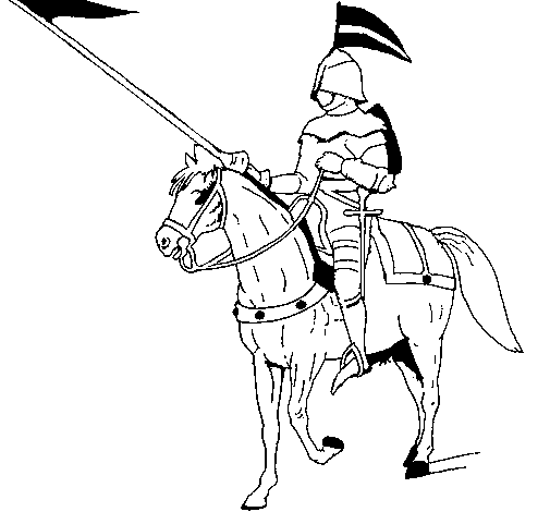 Dibujo de Jinete a caballo para Colorear - Dibujos.net