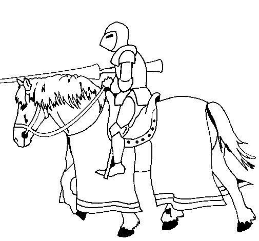 Dibujo de Jinete a luchar para Colorear - Dibujos.net