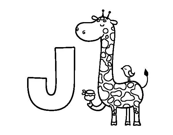 Dibujo de J de Jirafa para Colorear - Dibujos.net Dibujo de J de Jirafa para Colorear - Dibujos.net