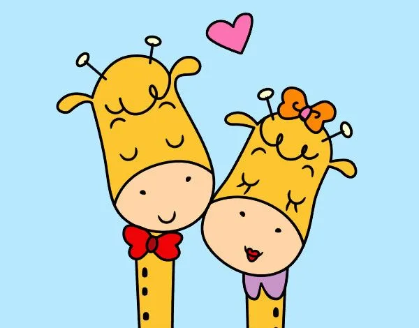 Dibujo de Jirafas enamoradas pintado por Camilka en Dibujos.net el ...