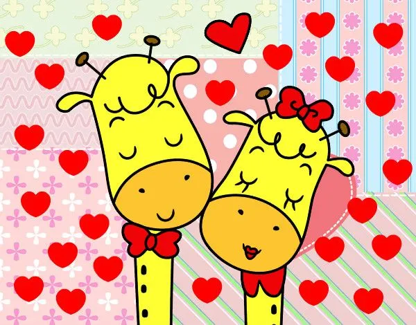 Dibujo de Jirafas enamoradas pintado por Veronikaa en Dibujos.net ...