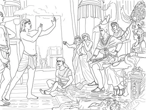 Dibujo de José interpreta el sueño del Faraón para colorear ...