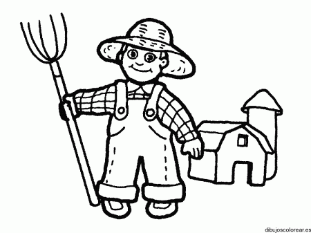 Dibujo de un joven granjero | Dibujos para Colorear Dibujo de un joven granjero | Dibujos para Colorear