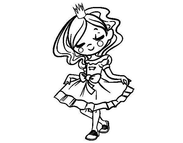 Dibujo de Joven princesa para Colorear - Dibujos.net