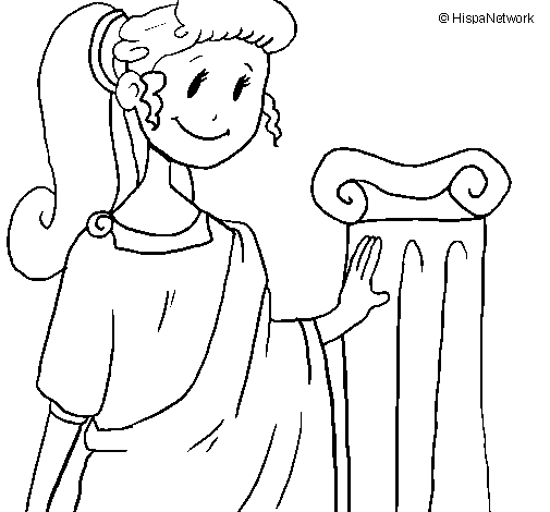 Dibujo de Joven romana para Colorear