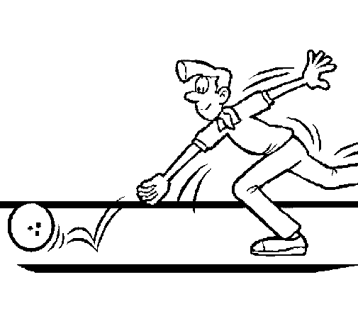 Dibujo de Jugador tirando un bolo para Colorear