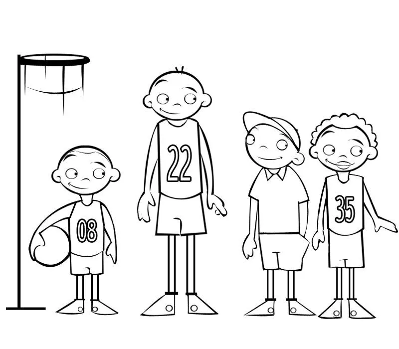 Dibujo de jugadores de baloncesto. Imágenes de deportes para pintar Dibujo de jugadores de baloncesto. Imágenes de deportes para pintar