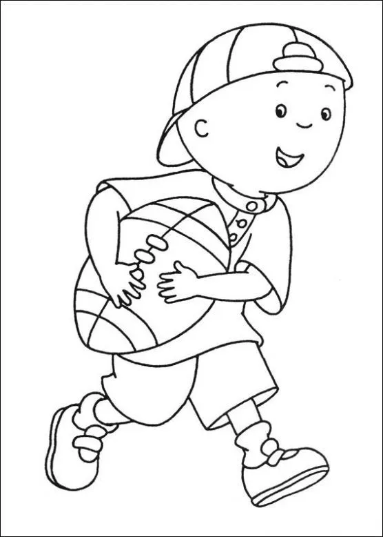 Dibujo de Caillou jugando al fútbol. Dibujo para colorear de ... Dibujo de Caillou jugando al fútbol. Dibujo para colorear de ...