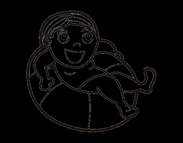 Dibujo de Jugar con el flotador para Colorear - Dibujos.net Dibujo de Jugar con el flotador para Colorear - Dibujos.net