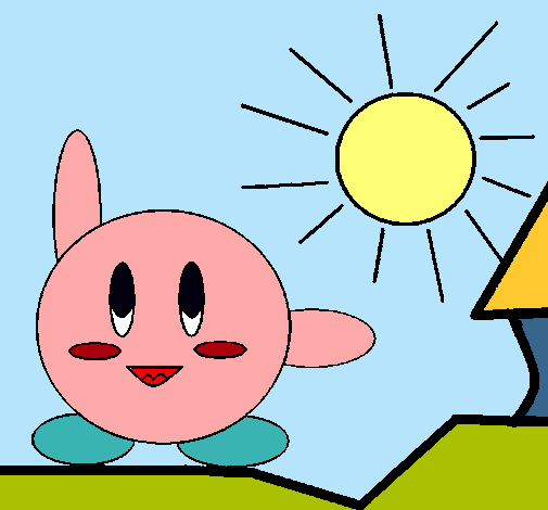 Dibujo de Kirby en un día soleado pintado por Jimena22 en Dibujos ... Dibujo de Kirby en un día soleado pintado por Jimena22 en Dibujos ...