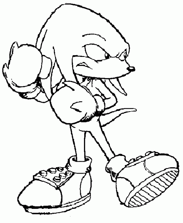 Dibujo de Knuckles para colorear. Dibujos infantiles de Knuckles ...