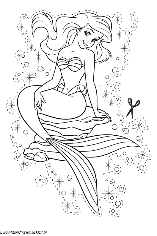 dibujo-la-sirenita-walt-disney ...