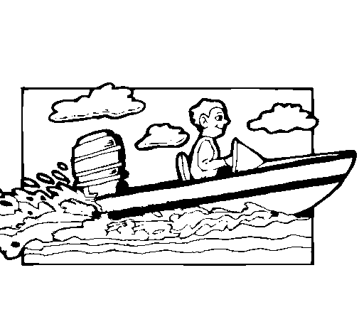 Dibujo de Lancha acuática para Colorear - Dibujos.net