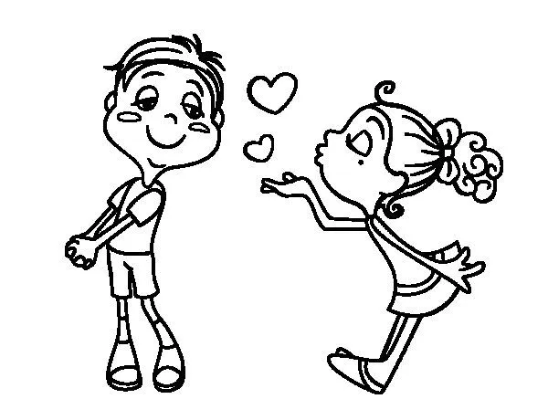 Dibujo de Lanzar un beso para Colorear - Dibujos.net Dibujo de Lanzar un beso para Colorear - Dibujos.net