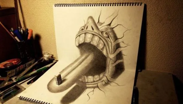 Dibujos a lapiz en 3D dificiles - Imagui