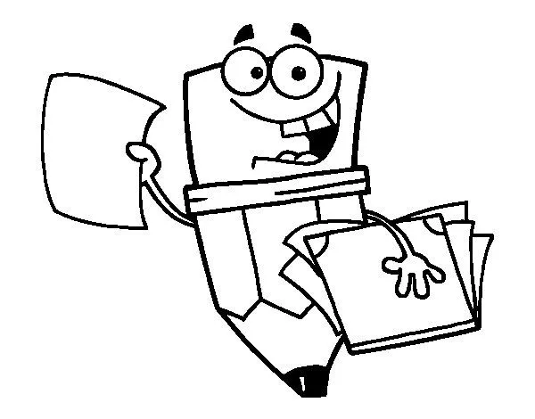 Dibujo de Lápiz alegre para Colorear - Dibujos.net Dibujo de Lápiz alegre para Colorear - Dibujos.net
