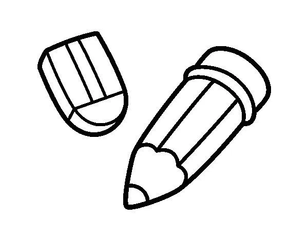 Dibujo de Lápiz y goma para Colorear - Dibujos.net