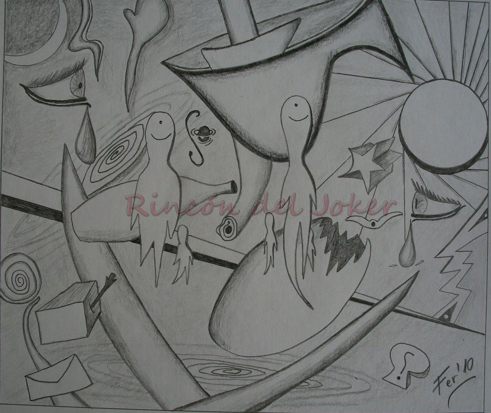 Dibujo a lápiz sobre papel de 21 x 25 cm.
