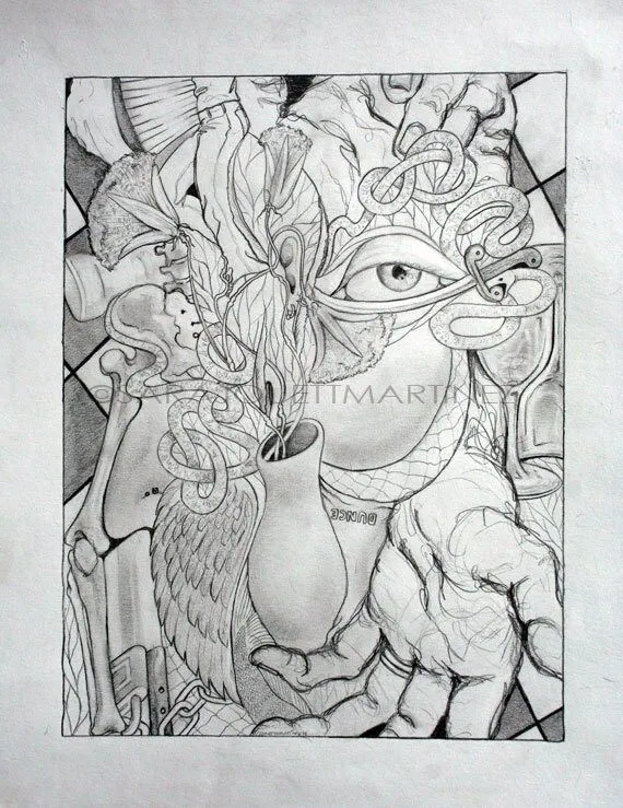 Dibujo a lápiz pluma serpiente surrealista y por sarajouettmartinez Dibujo a lápiz pluma serpiente surrealista y por sarajouettmartinez