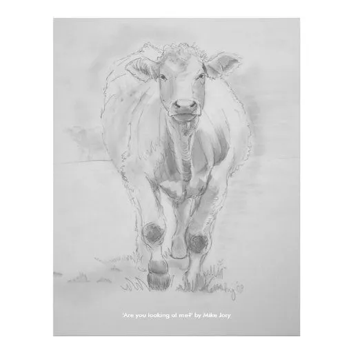 Dibujo de lápiz de una vaca que camina hacia usted tarjetón | Zazzle Dibujo de lápiz de una vaca que camina hacia usted tarjetón | Zazzle