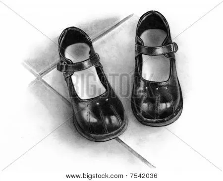 Dibujo a lápiz de zapatos niñas negro Fotos stock e Imágenes stock ...