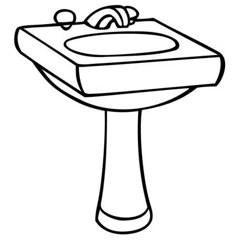 Dibujo de un lavabo para imprimir y colorear - Dibujos para ...