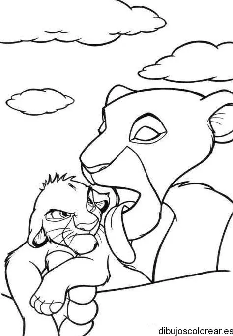 Dibujo de un león con su cachorro | Dibujos para Colorear Dibujo de un león con su cachorro | Dibujos para Colorear