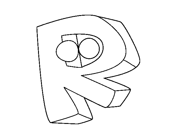 Dibujo de Letra R para Colorear