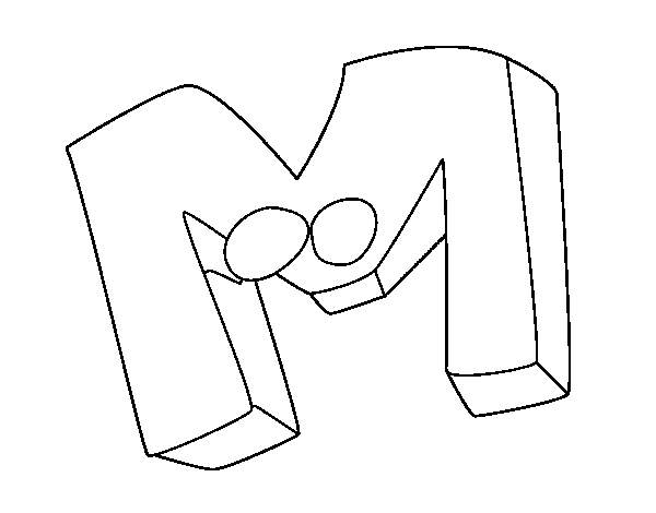 Dibujo de Letra M para Colorear - Dibujos.net Dibujo de Letra M para Colorear - Dibujos.net