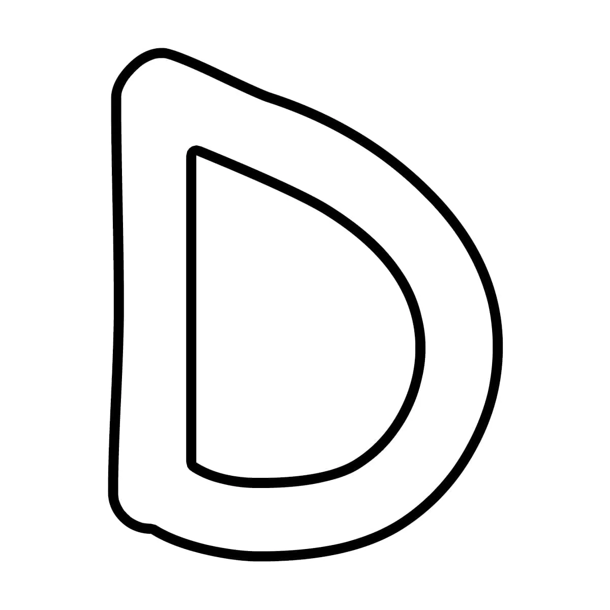 Dibujo de letra D para colorear e imprimir - Dibujos y colores Dibujo de letra D para colorear e imprimir - Dibujos y colores