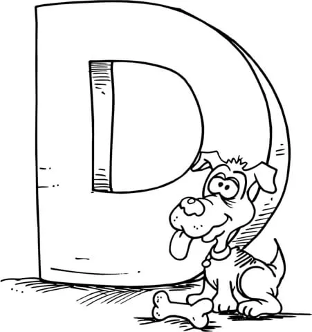 Dibujo de Letra D de Dog para colorear | Dibujos para colorear ... Dibujo de Letra D de Dog para colorear | Dibujos para colorear ...