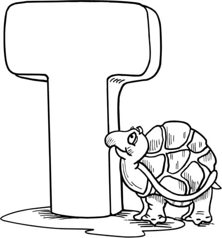 Dibujo de Letra T de Tortuga para colorear | Dibujos para colorear ... Dibujo de Letra T de Tortuga para colorear | Dibujos para colorear ...