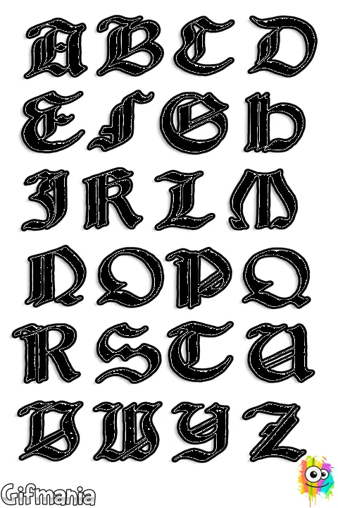 Dibujo de Letras medievales | Gifig Things