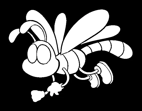 Dibujo de Libélula feliz para Colorear - Dibujos.net