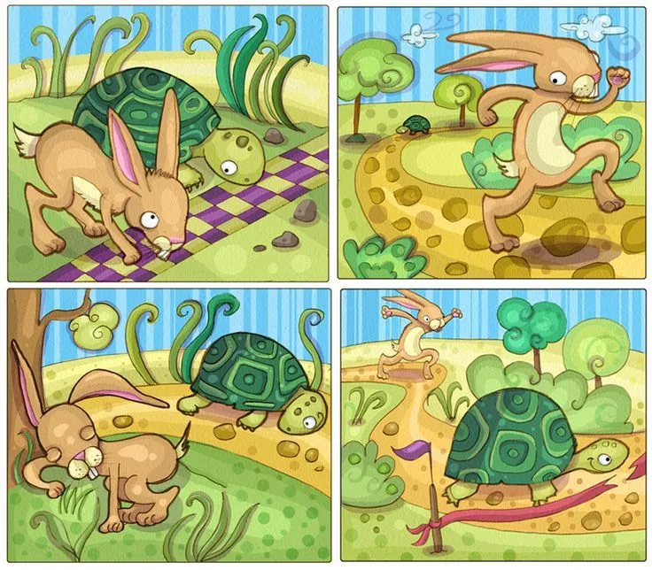 La liebre y la tortuga secuencia - Imagui