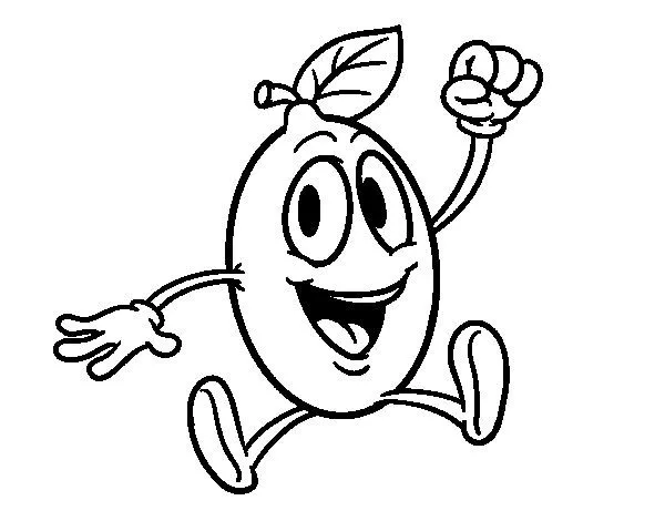 Dibujo de Limón feliz para Colorear - Dibujos.net Dibujo de Limón feliz para Colorear - Dibujos.net