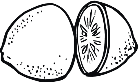 Dibujo de Limón partido para colorear | Dibujos para colorear ...