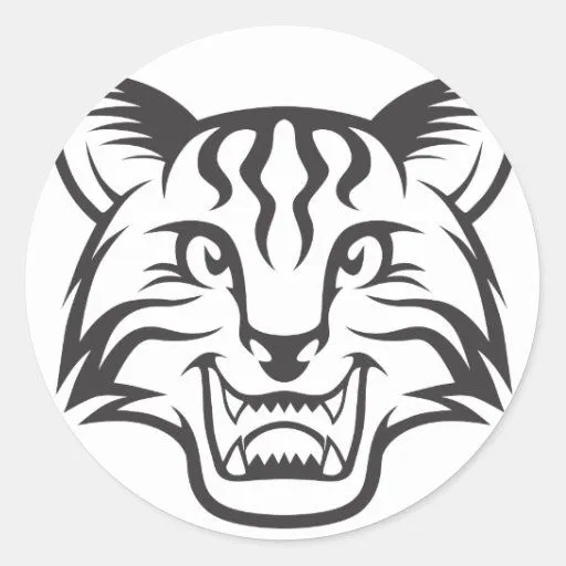 Gato serio del lince etiquetas de Zazzle.
